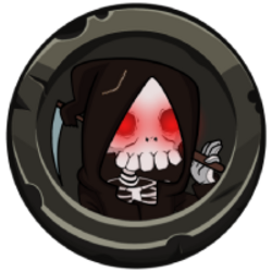 skull with ripped hoodLOGO